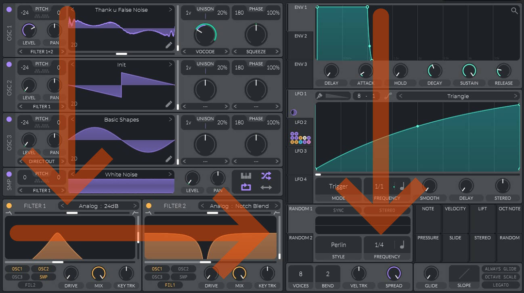 Vital UI with arrows