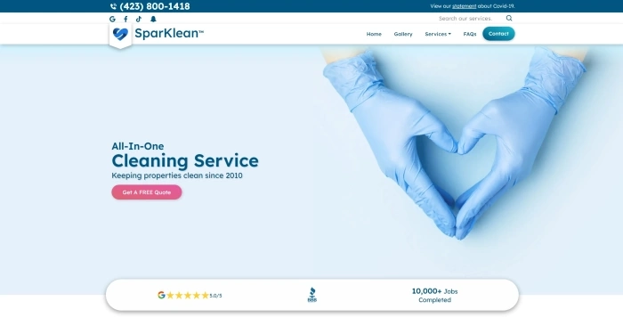 SparKlean Website Thumbnail